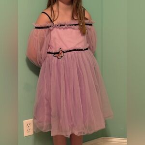 Lola Light Purple Ruffled Butterfly Dress
